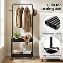 Heavy-Duty Laundry Cart with Hanging Rod and 2 Storage Baskets for Bedroom by LJGDeals
