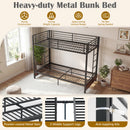Heavy Duty Metal Bunk Bed Frame with Headboard and Footboard by DirectDeals