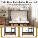 Heavy Duty Metal Bunk Bed Frame with Headboard and Footboard by LJGDeals
