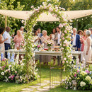 Metal Garden Arch with Gate and Safety Latch - 79" H by LJGDeals