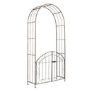 Metal Garden Arch with Gate and Safety Latch - 79" H by DirectDeals