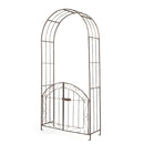 Metal Garden Arch with Gate and Safety Latch - 79" H by LJGDeals