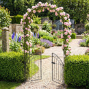 Metal Garden Arch with Gate and Safety Latch - 79" H by LJGDeals