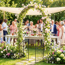 Metal Garden Arch with Gate and Safety Latch - 79" H by DirectDeals