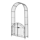 Metal Garden Arch with Gate and Safety Latch - 79" H by LJGDeals