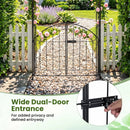 Metal Garden Arch with Gate and Safety Latch - 79" H by LJGDeals