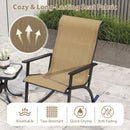 Heavy-Duty Rocking Bistro Chairs and Table Set with High Backrest and Wood-Plastic Tabletop-Brown by LJGDeals