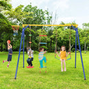 4-in-1 660 lbs Heavy Duty Swing Set for Kids Aged 3-9 Years Old-Yellow by LJGDeals