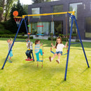 4-in-1 660 lbs Heavy Duty Swing Set for Kids Aged 3-9 Years Old-Yellow by LJGDeals