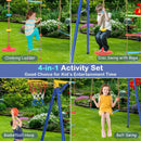 4-in-1 660 lbs Heavy Duty Swing Set for Kids Aged 3-9 Years Old-Yellow by LJGDeals