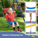 4-in-1 660 lbs Heavy Duty Swing Set for Kids Aged 3-9 Years Old-Yellow by LJGDeals