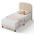 Heavy Duty Upholstered Bed Frame with Rivet Headboard by DirectDeals