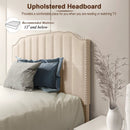 Heavy Duty Upholstered Bed Frame with Rivet Headboard by LJGDeals