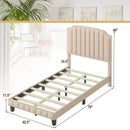Heavy Duty Upholstered Bed Frame with Rivet Headboard by DirectDeals