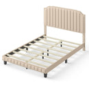 Heavy Duty Upholstered Bed Frame with Rivet Headboard by DirectDeals