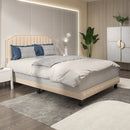 Heavy Duty Upholstered Bed Frame with Rivet Headboard by DirectDeals