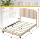 Heavy Duty Upholstered Bed Frame with Rivet Headboard by DirectDeals