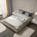 Heavy Duty Upholstered Bed Frame with Rivet Headboard by DirectDeals