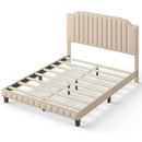 Heavy Duty Upholstered Bed Frame with Rivet Headboard by DirectDeals