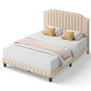 Heavy Duty Upholstered Bed Frame with Rivet Headboard by DirectDeals