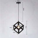 GobekUsa Industrial Nordic Cage Pendant Light, Black Iron Retro Loft Hanging Lamp
