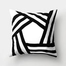 GobekUsa Geometric Star Print Pillow Cover for Home Decor - Black & White Square Texture