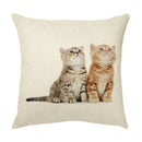 GobekUsa Cute Cat Face Decorative Cushion Cover Soft Linen Pillow for Home Sofa