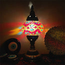 GobekUsa Colorful Mosaic Table Lamp, Handmade Stained Glass Lampshade