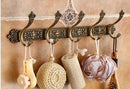 GobekUsa Antique Bronze Carved Aluminum Bathroom Accessories Set: Towel Rack, Paper Holder, Hooks