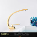 GobekUsa Gold Basin Faucet: Deck Mount Black Chrome Mixer for Bathroom Washbasin