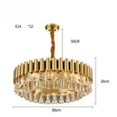 GobekUsa Golden Stainless Steel Crystal Chandelier | LED Round Oval Lustre Fixture