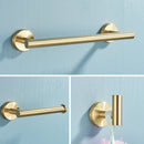 GobekUsa Brushed Gold Stainless Steel Bathroom Accessories Set - Towel Bar, Toilet Paper Holder, Hooks