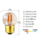 GobekUsa G40 Edison LED Bulbs 2W E27 220V Warm White Filament Lamp for Home Garden Bar