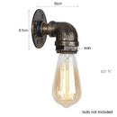 GobekUsa Steampunk Loft Pipe Wall Lamp Black Brown Bronze Silver Industrial Lighting