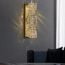 GobekUsa Gold Chrome Crystal Wall Sconce LED Lamp for Living Room Bedroom TV Background Lighting