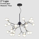 GobekUsa LED Glass Ball Branch Chandelier | Modern Firefly Art Decor Lighting