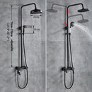 GobekUsa Black Bronze Bathroom Shower Set with 8" Rainfall Head - Wall Mounted