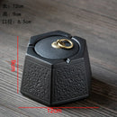 GobekUsa Black Pottery Ashtray with Cover: Stylish, Large Capacity Ceramic Ashtray