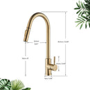 GobekUsa Brushed Gold Kitchen Faucet with 360° Rotating Spout and Two Outlet Modes