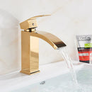 GobekUsa Black Brass Bathroom Waterfall Sink Faucet Hot&Cold Mixer Vanity Tap Deck Mounted