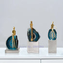 GobekUsa Agate Crystal Golden Sculpture - Modern Home Decor Ornament