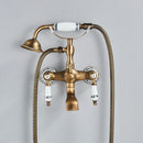 GobekUsa Brass Bathtub Shower Faucet Set with Dual Knobs and Handshower