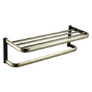GobekUsa Gold & Black Bathroom Hardware Set: Shelf, Towel Rack, Paper Holder, Brush Holder