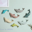 GobekUsa Dolphin Fish Ocean Background Ceramic Wall Decoration for Children's Room