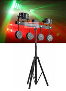 GobekUsa 4-in-1 LED Light Stand: Par, Derby, Strobe, Wash, Laser Effects - Ideal for Bars & Discos