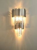 GobekUsa Crystal Golden LED Wall Sconce Stainless Steel Postmodern Art Deco Wall Light