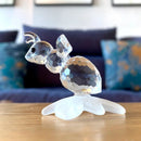 GobekUsa Crystal Bee & Leaf Glass Figurine - Home Decor & Gift Ornament