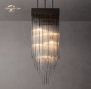 GobekUsa Cascada LED Glass Chandelier: Stylish Square Pendant Light for Home Decor