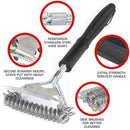 GobekUsa BBQ Triple Head Brush - Grill Cleaner Tool for Barbecue and Oven