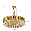 GobekUsa Golden Stainless Steel Crystal Chandelier | LED Round Oval Lustre Fixture